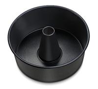 Homikit Moule à gâteau rond en acier inoxydable avec revêtement anti-adhésif, bord haut de 10 cm avec fond plat et fond tubulaire, facile à nettoyer
