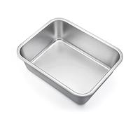 Homikit Petit plat à gratin rectangulaire Tiramisu en acier inoxydable - 27 x 21 x 8 cm - Parfait pour lasagnes/marrames/brownie, charge lourde et passe au lave-vaisselle