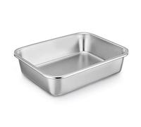 Homikit Plat à gratin rectangulaire en acier inoxydable - Grand moule à gâteau - 32,5 x 25,5 x 8 cm - Parfait pour lasagnes/brownie/gratins - Résistant à la chaleur - Passe au lave-vaisselle
