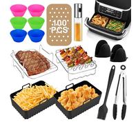 HOMIKLSA Airfryer Accessoires ad aria Doppia Zona 7.6L-9.5L,Compatibile con Modelli a Doppio Scomparto, BPA Free e Resistente al Calore (Accessori per Air Fryer)