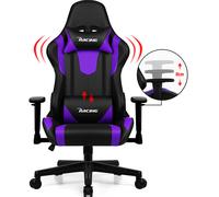 Homimaster Fauteuil Gaming Ergonomique Rembourré avec Coussin Lombaire Réglable, Appui-tête et Accoudoirs, Fonction Bascule, Capacité 150 kg, Viole