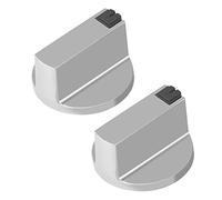 Hominas Bouton Cuisinière à Gaz, 2 Pcs en Alliage de Zinc Accueil Cuisinière à Gaz Bouton Gaziniere pour Cuisinières et Plaques Chauffantes, Argent, 6 mm