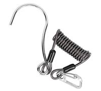 Hominas - Corde Anti-Perte à Ressort, extrémité Unique, qualité Marine, Sport, Acier Inoxydable, dérive de Roche de Corail, Crochet de plongée, Accessoire (Noire)