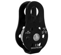 Hominas Poulie Escalade, Poulie De Renvoi De 26 KN en Alliage D'aluminium Simple Corde Poulie pour L'extérieur des Escalade Rappel 12 mm, Noir