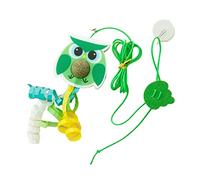 Hominas String Cat Toy Hanging Door Feather Toy Elastic Retractable Cat Attractive Teaser Toy with Catmint Ball Soft Safe Material Adjustable Hook for Indoor Play Exercise (Petit Oiseau Vert)