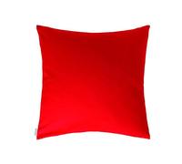 Homing Kissenhülle rot | uni einfarbig (1 Stück) 50x50 cm | Wohnzimmer Kinderzimmer Schlafzimmer | dekorativer Kissenbezug