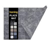 homing Lot de 6 Sets de Table en Cuir synthétique résistant à la Chaleur - Imperméable et Facile à Nettoyer - Noir et Blanc