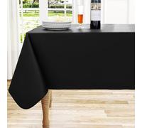 Homing Nappe rectangulaire en Vinyle imperméable, Anti-déversements, Envers en Flanelle, Facile à Nettoyer, pour Table à Manger, buffets et Camping (Noir, 152,4 x 213,4 cm)