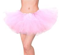 Homipooty Tutus pour femme - Jupe tutu élastique à 6 couches en tulle pour danse et ballet - Jupes tutu pour femme - Jupon pour déguisement de fête d'Halloween, rose, Taille Unique
