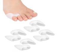 Homirty 4 Paires de Séparateurs d'Orteils Petit Separateur Orteil, Entretoise d'Orteil, Ecarteur d'Orteils Petit, Correcteurs d'Orteils, Redresseur Protecteurs d'Orteils Petit à Deux Trous (Blanc)