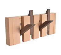 Homirty Patère Murale de 4 Crochets Rétractables, Porte Manteau Bois Mural, Patère Flip, Patere Solide en Bois avec 4 Crochets Pliables pour Vestes, Manteaux, Echarpes, Sacs à Main