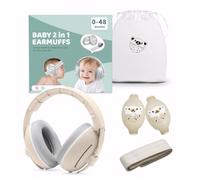 Homirty Protège-Oreilles Bébé Enfant - Casque Anti-Bruit 25dB pour Nourrissons 0-4 Ans - Réglable et Léger avec Bandeau Anti-Dérapant - Idéal pour Avion, Fêtes & Voyages