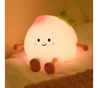 Homirty Veilleuse Pêche Rose,Lampe LED Tactile en Silicone Doux avec 3 Luminosité et Minuterie de 30 Minutes,Lampe de Chevet Rechargeable Portable,Décor Mignon pour Chambre d'Enfant,Cadeau pour Bébés