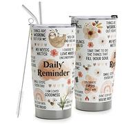 HOMISBES Tasse de voyage positive Daily Affirmations pour femme - Pensées positives - Cadeau inspirant - Cadeau de santé mentale - Gobelet en acier inoxydable de 591 ml