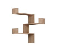 Homitis Calicosy Etagère Murale d'angle 3 Etagères Luska - H90 cm - en Panneaux de Particules - pour Salon - L60 x l60 x H90 cm