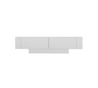 HOMITIS Calicosy Meuble TV 2 Portes Blanc Matera - L150 cm - en Panneaux de Particules - Meuble Gain de Place - pour Salon - L150 x l31,5 x H41,6 cm