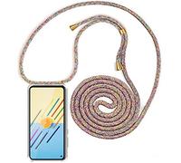 HomiTunky Coque pour HMD Skyline 5G avec Cordon de Collier, Cover Transparente Silicone TPU Bumper Etui Housse avec Cordon Réglable Téléphone Lanyard Case Collier，Rainbow