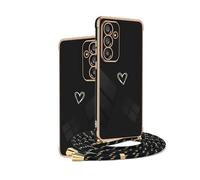HomiTunky Coque pour Honor Magic 8 Pro 5G avec Cordon de Collier, Cover Transparente Silicone TPU Bumper Etui Housse avec Cordon Réglable Téléphone Lanyard Case Collier，Noir