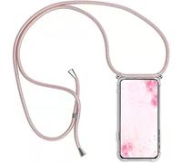 HomiTunky Coque pour Oppo Find X2 Neo avec Cordon de Collier, Cover Transparente Silicone TPU Bumper Etui Housse avec Cordon Réglable Téléphone Lanyard Case Collier，Or Rose