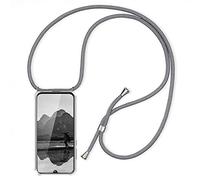 HomiTunky Coque pour Xiaomi 15T 5G avec Cordon de Collier, Cover Transparente Silicone TPU Bumper Etui Housse avec Cordon Réglable Téléphone Lanyard Case Collier，Gris