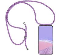 HomiTunky Coque pour ZTE Blade A35E avec Cordon de Collier, Cover Transparente Silicone TPU Bumper Etui Housse avec Cordon Réglable Téléphone Lanyard Case Collier，Violet