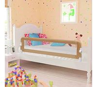 homiuse Barrière de Lit 150x42cm Enfant Protection de Lit pour Tout-Petit Safety 1st Bariere de Securité Bébé Lit Accessoire de Chambre Facile à Installer Pliable Taupe Polyester