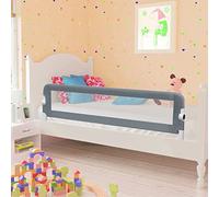 homiuse Barrière de Lit 150x42cm Enfant Protection de Lit pour Tout-Petit Safety 1st Bariere de Securité Bébé Lit Accessoire de Chambre Facile à Installer Pliable Gris Polyester