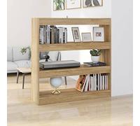 homiuse Bibliothèque Chêne Sonoma 100x30x103 cm Bois d'ingénierie Cloison Salon Polyvalente Séparateur de Pièce Etagère Rangement Armoire à Livres Jouets Meuble de Rangement Chambre Bureau