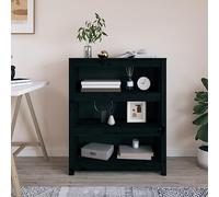 homiuse Bibliothèque en Bois Armoire à Vitrine pour Salon Chambre à Coucher Bureau ou Cuisine Cloison de Séparation Décoration de Maison Noir 80x35x97 cm