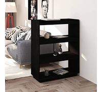 homiuse Bibliothèque en Bois Armoire à Vitrine pour Salon Chambre à Coucher Bureau ou Cuisine Cloison de Séparation Décoration de Maison Noir 80x35x103 cm