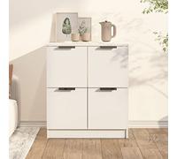 homiuse Buffet 60x30x70cm Crédences Entrée Chambre Style Moderne Commode Meuble de Rangement Salon Vaisselier pour Cuisine Grand Espace Blanc Bois d'ingénierie Facile à Nettoyer