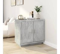 homiuse Buffet 80x40x75cm Armoire Console Conception Pratique Crédences Possède 2 Compartiments Commode Meuble de Rangement Salon Vaisseliers pour Cuisine Gris Béton Bois d'ingénierie