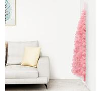 HOMIUSE Demi Sapin de Noël Artificiel Mince avec Support Rose 180 cm Arbre de Noël Artificiel Décorations de Noël Fairytrees Sapin de Noel Réaliste Christmas Tree Interieur