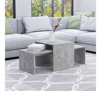 Homiuse Ensemble de Tables Basses Gris Béton 100x48x40 cm - Table de Salon en Aggloméré - Tables Gigognes Rondes