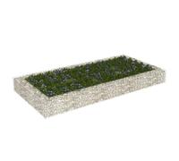 homiuse Lit SuréLevé à Gabion 200x100x20 CM Jardin Exterieur Mur en Gabion JardinièRe Claustra Exterieur Decoration Jardin pour Les Zones Commerciales Et RéSidentielles Pratique Et Beau Argenté