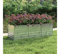 homiuse Lit Surélevé de Jardin 240x80x77cm Argenté Lit de Jardin Large Espace Pot de Fleur Plant pour Balcons ou Patios Potager de Jardin Lit de Plantation en Acier Galvanisé Robuste