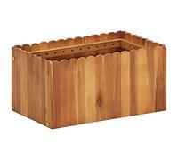 homiuse Lit Surélevé de Jardin 50x30x25cm Marron Pot de Fleur Plante Design Rustique Lit de Plantation pour Jardins Balcons Jardinieres Exterieur Bois Massif d'acacia Solide et Robuste