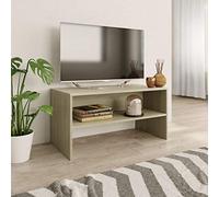 homiuse Meuble TV Chêne Sonoma 80x40x40 cm Aggloméré Bibliothèque Style Classique Support de TV Table TV Meuble Salon Armoire TV Chambre Meuble de Télévision Etagère à Livres