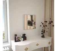 homiuse Miroir Mural Carré 40x40 CM Verre Miroir Carré Mural Miroirs Muraux Décoration Salle De Bain Décoration à Votre Salle De Bain Salon Ou Chambre à Coucher Pratique Beau Style Moderne Argent