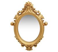 homiuse Miroir Mural Style Chateau 56x76 CM Doré Miroir Bois Miroir Mural Ovale Miroir Baroque Miroir Vintage Miroir Art Deco Décoration à Votre Toilette Salon Ou Chambre à Coucher Pratique Beau