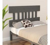 homiuse Tête de lit en bois - Accessoire de lit - Accessoire pour cadre de lit - Panneau mural - Meuble de chambre à coucher - Design élégant - Gris - 123,5 x 3 x 81 cm