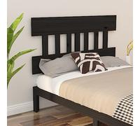 homiuse Tête de lit en bois - Accessoire de lit - Accessoire pour cadre de lit - Panneau mural - Meuble de chambre à coucher - Design élégant - Noir - 143,5 x 3 x 81 cm
