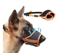 Homkeen Muselière souple pour chien - Empêche les morsures d'aboyer et de mâcher - Boucle réglable en maille respirante - Taille L - Orange