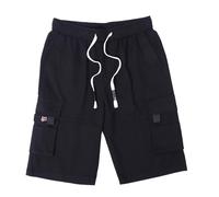 HomKuch Pantalon Cargo Homme Classique Coton Cordon élastique Taille d'été Short de Travail Multi - Poches