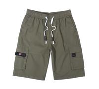 HomKuch Pantalon Cargo Homme Classique Coton Cordon élastique Taille d'été Short de Travail Multi - Poches