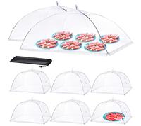 HOMKULA Cloche Alimentaire Pliable Anti Mouche - Cloche Anti Insectes, moustiquaire à Fruits, 2 très Grandes (100 x 63 cm) & 6 Grandes (43 x 43 cm), Pop-Up (nylon & acier inoxydable)