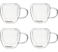 HOMLA CEMBRA Verre à double paroi 80 ml, set de 4 verres