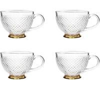 HOMLA gobelet en verre BARREL à pois or jambe 0,36 l set de 4 pièces