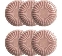 HOMLA Lot de 6 assiettes MELIDA Assiette à dessert rose 21cm Homla
