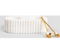 HOMLA MARBLE STRIPES récipient à deux compartiments marbre strié 17,5x8,5 cm